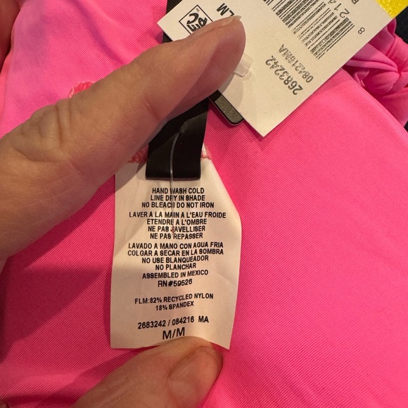 NWT Soluna Swim Buckle Up Shirred Bandeau Bikini Top, Adjustable, Tie Back, Sz M - Picture 8 of 10